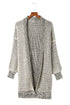 Plaid Knitted Long Open Front Cardigan